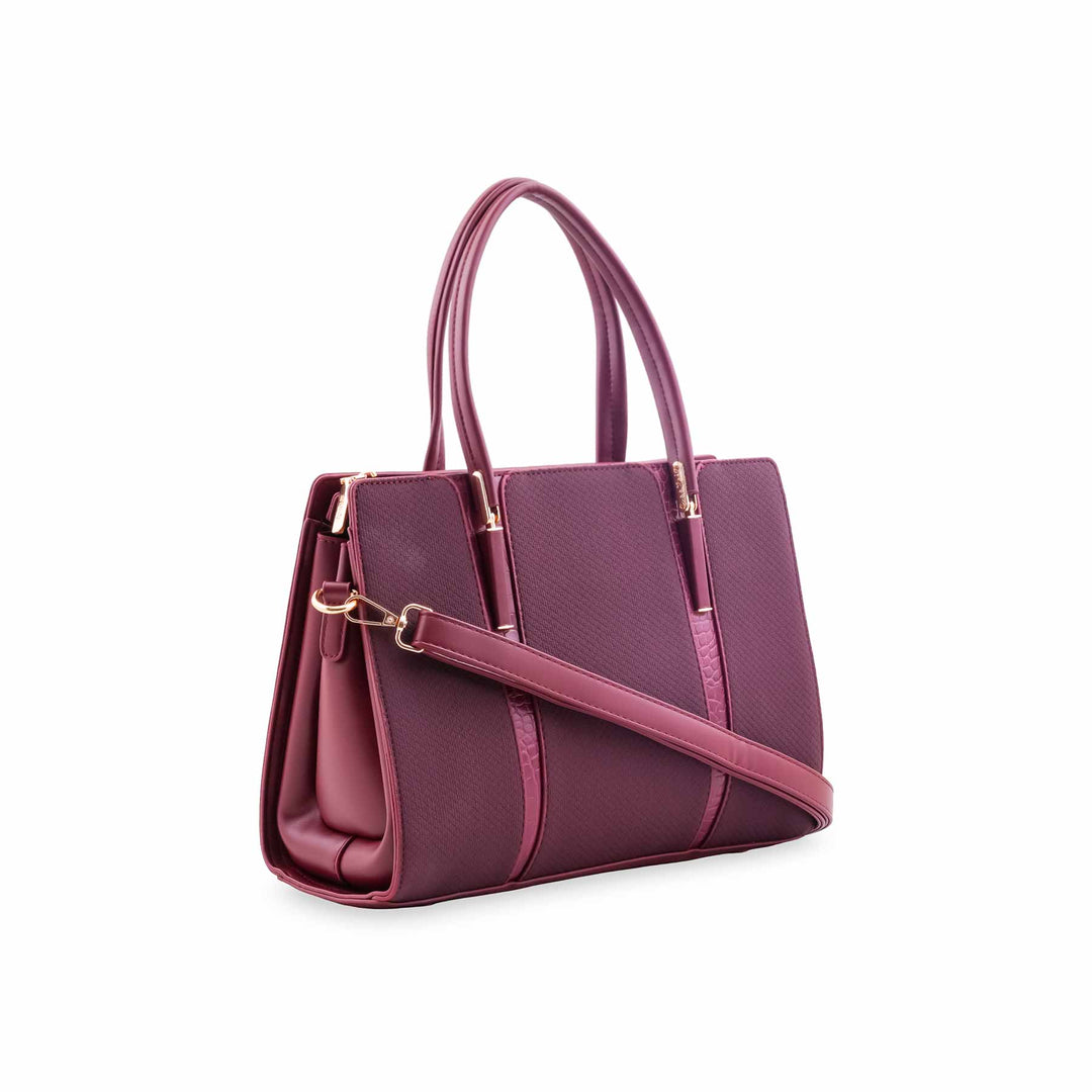Maroon Formal Hand Bag For Ladies P36566