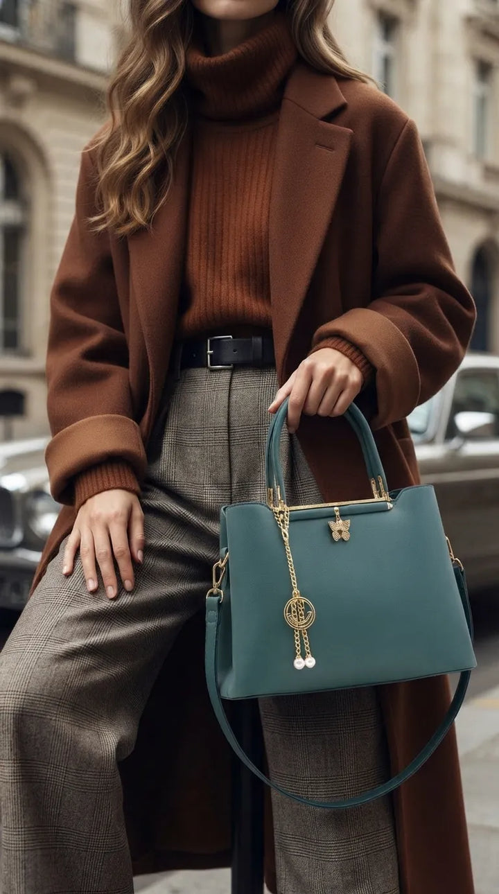 Seagreen Formal Hand Bag For Ladies P36570