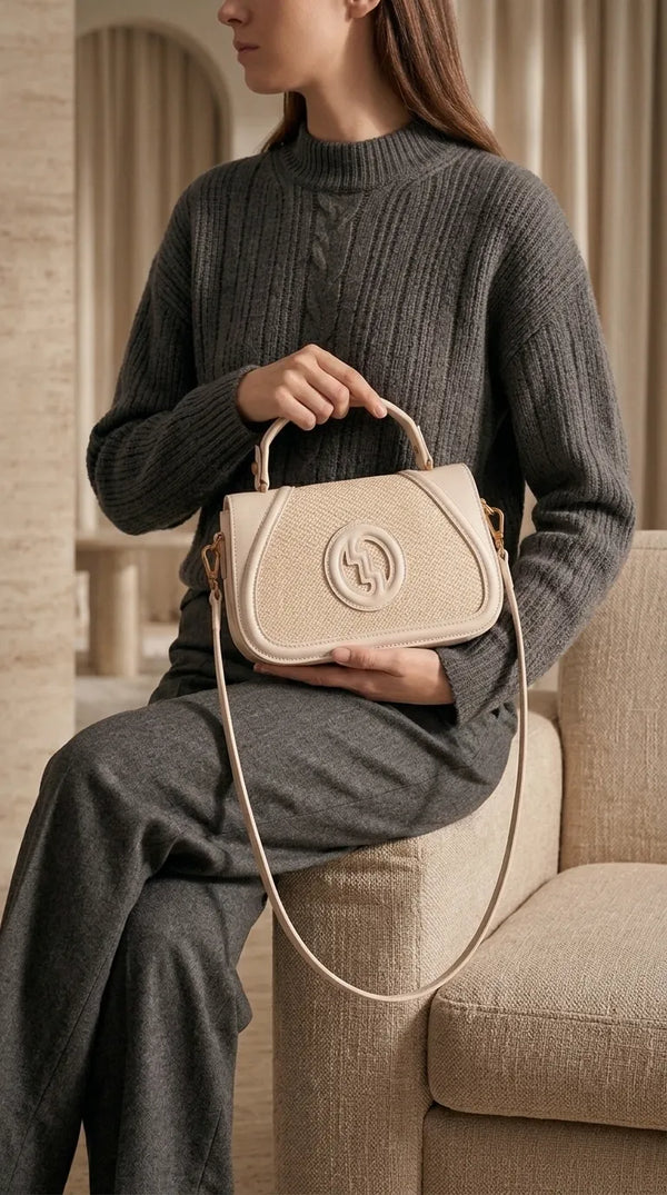 Cream Formal Shoulder Bag For Women P36586