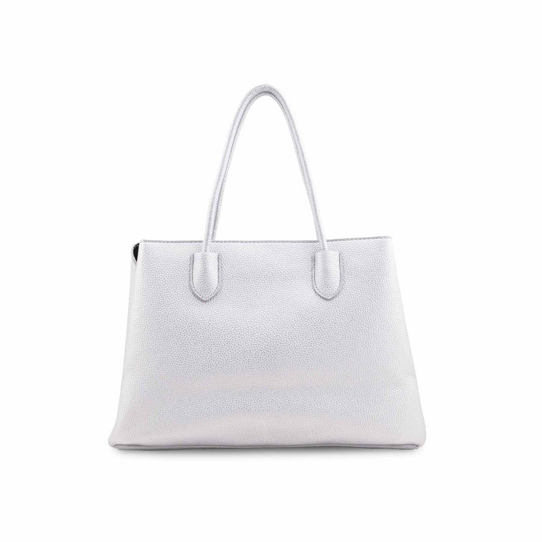 Silver Formal Hand Bag For Ladies P36591