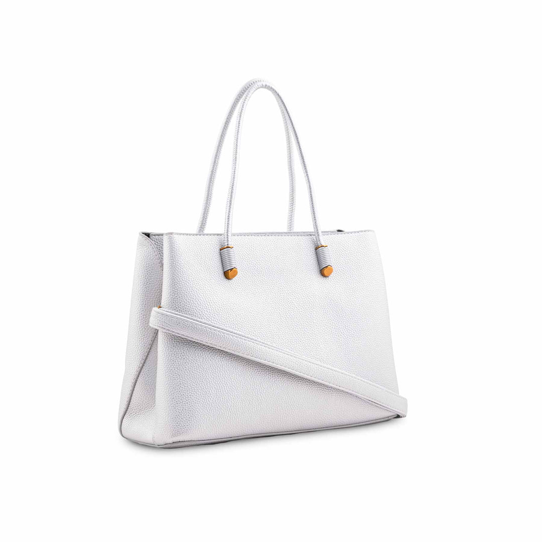 Silver Formal Hand Bag For Ladies P36591