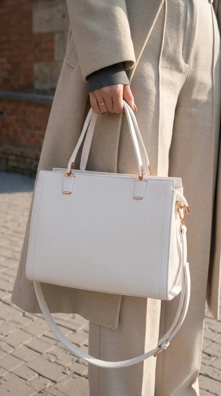 White Formal Hand Bag For Ladies P36600