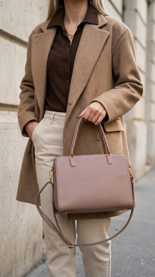 Beige Formal Hand Bag For Ladies P36600