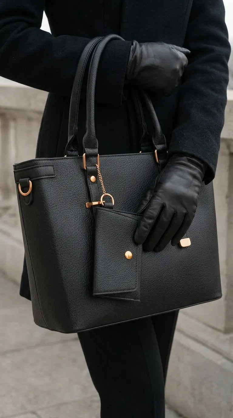 Black Formal Shoulder Bag For Women P36601