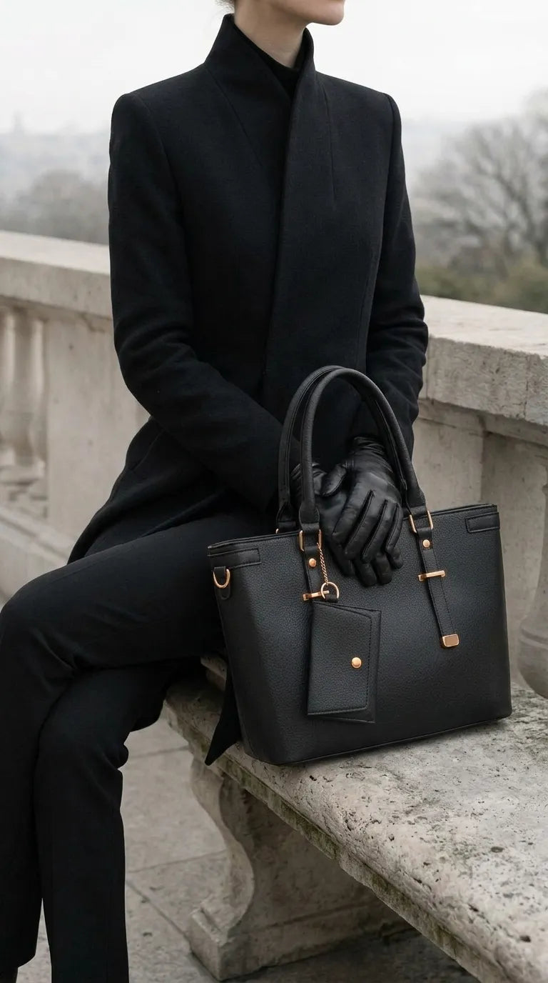 Black Formal Shoulder Bag For Women P36601