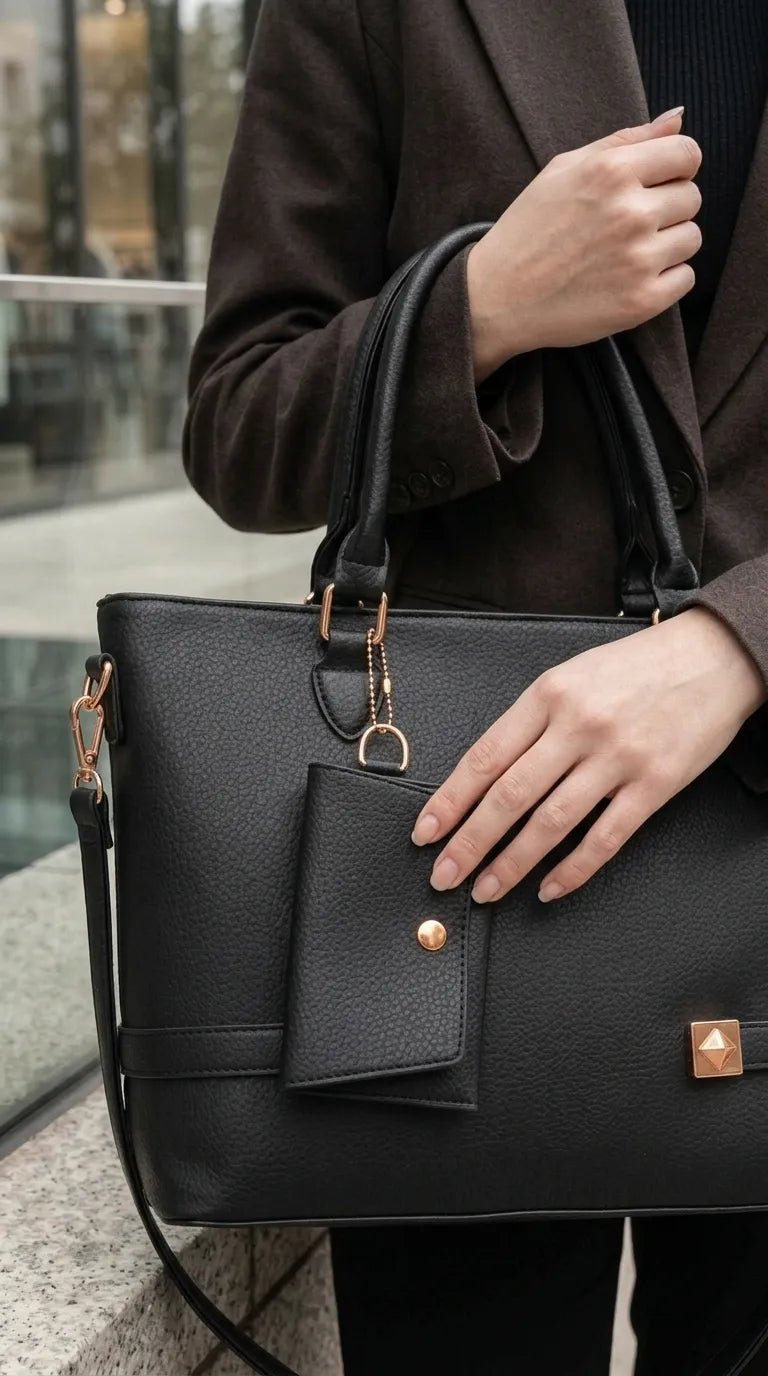 Black Formal Shoulder Bag For Women P36602