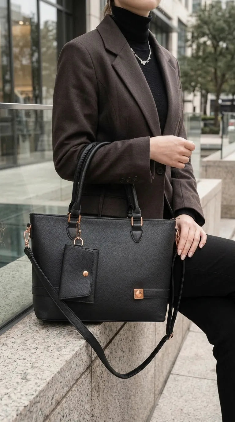 Black Formal Shoulder Bag For Women P36602