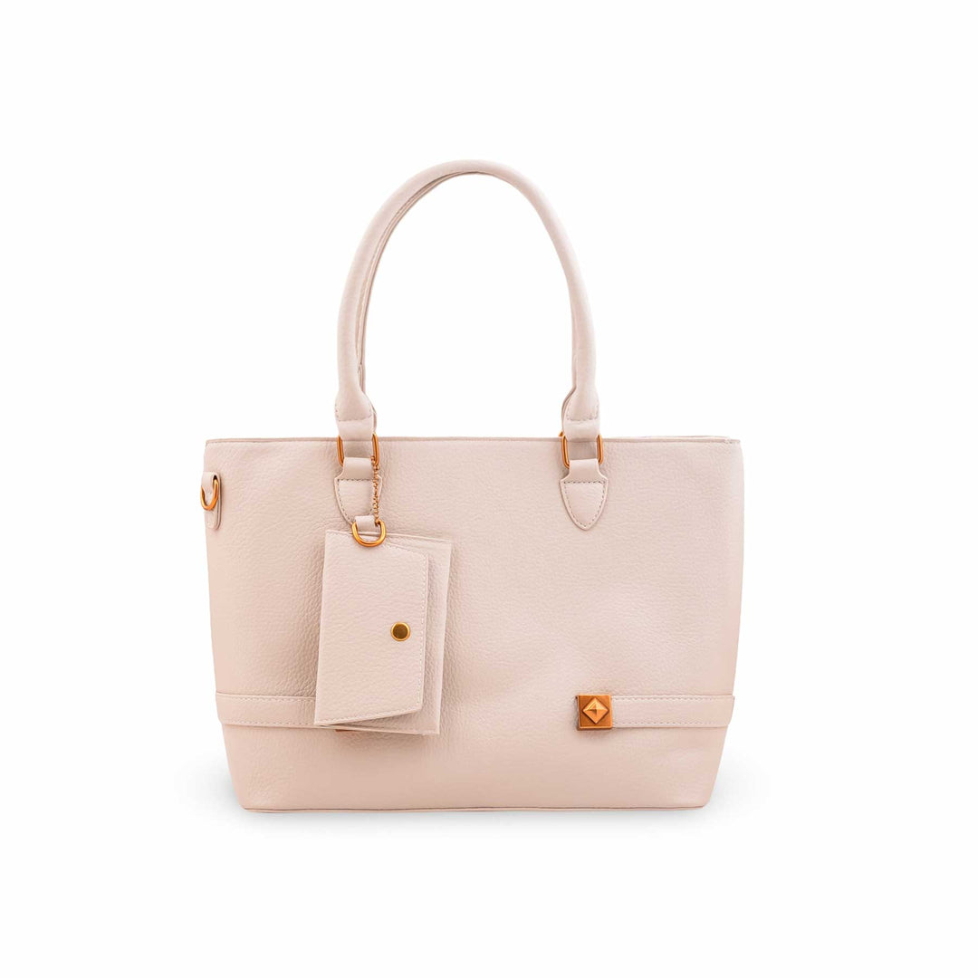 Beige Formal Shoulder Bag For Ladies P36602