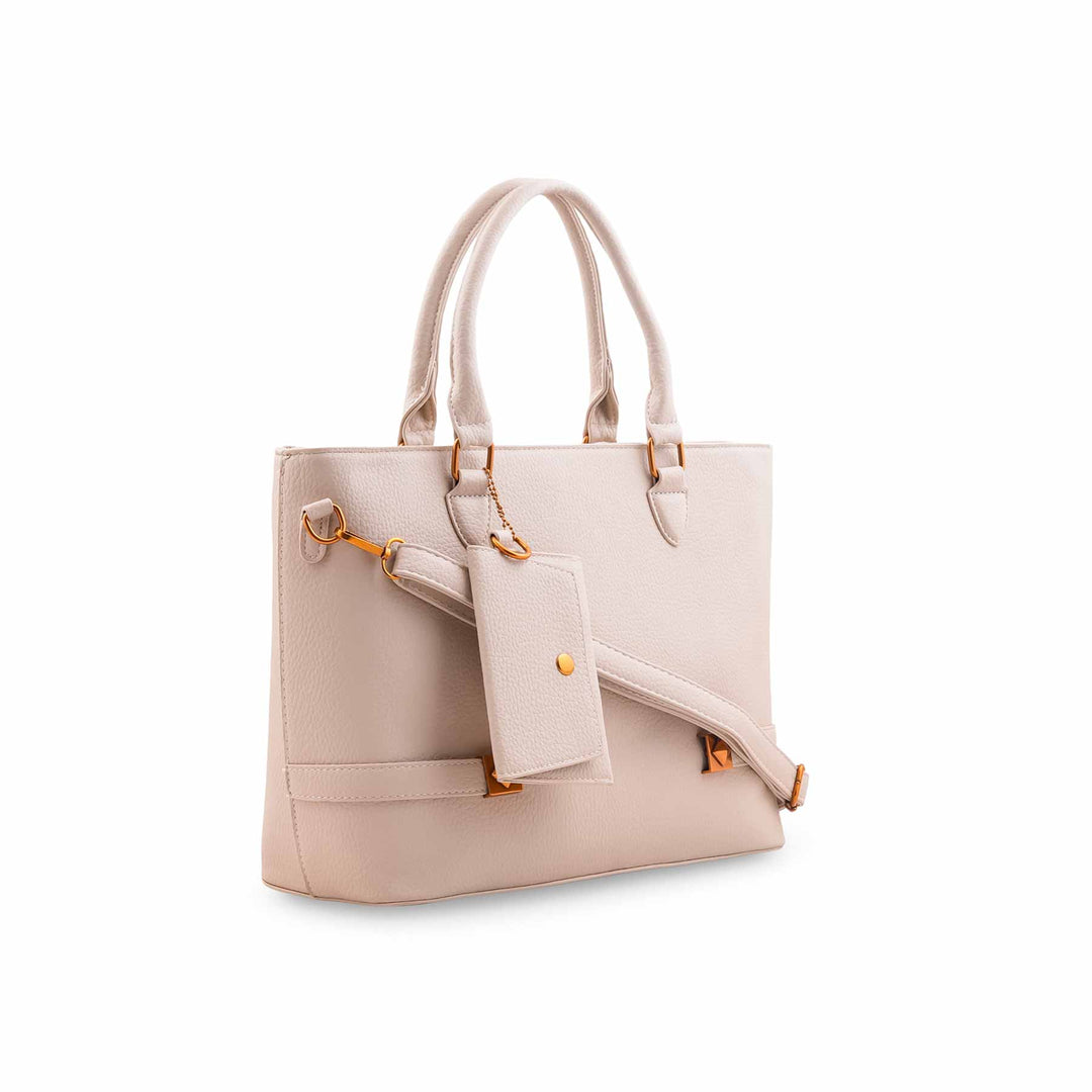 Beige Formal Shoulder Bag For Ladies P36602