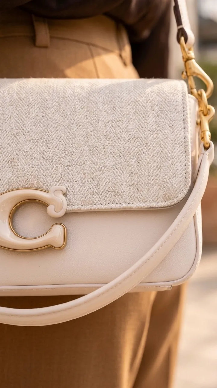 Beige Formal Shoulder Bag For Ladies P36608