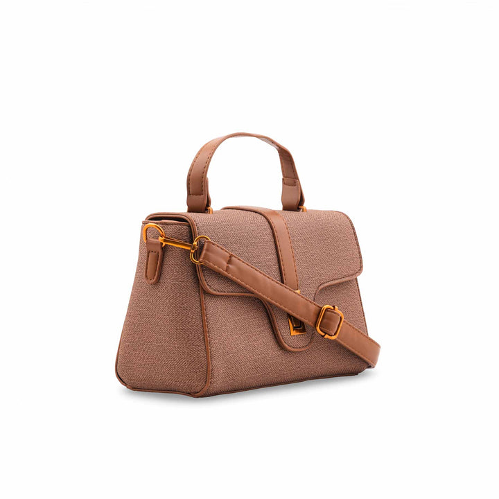 Coffee Formal Hand Bag For Ladies P36611
