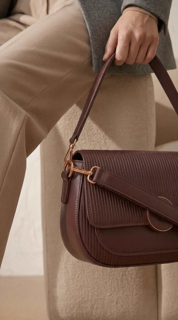 Coffee Formal Shoulder Bag For Women P36615
