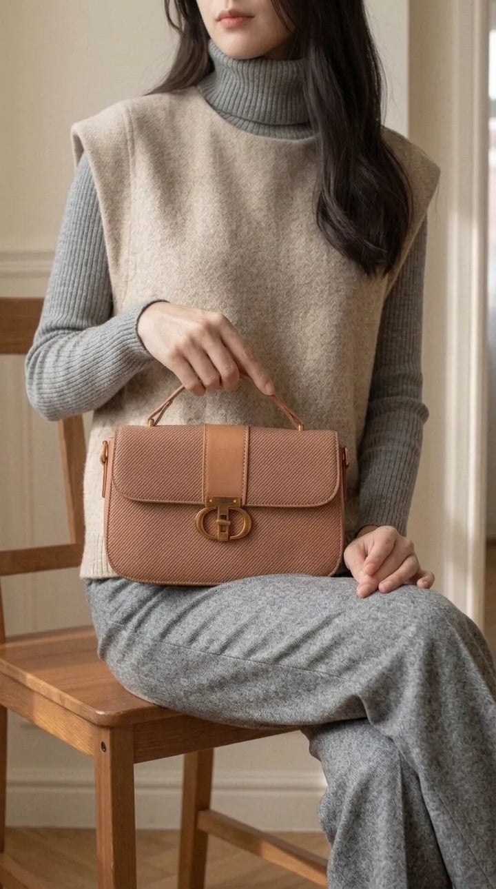 Brown Formal Shoulder Bag For Ladies P36616