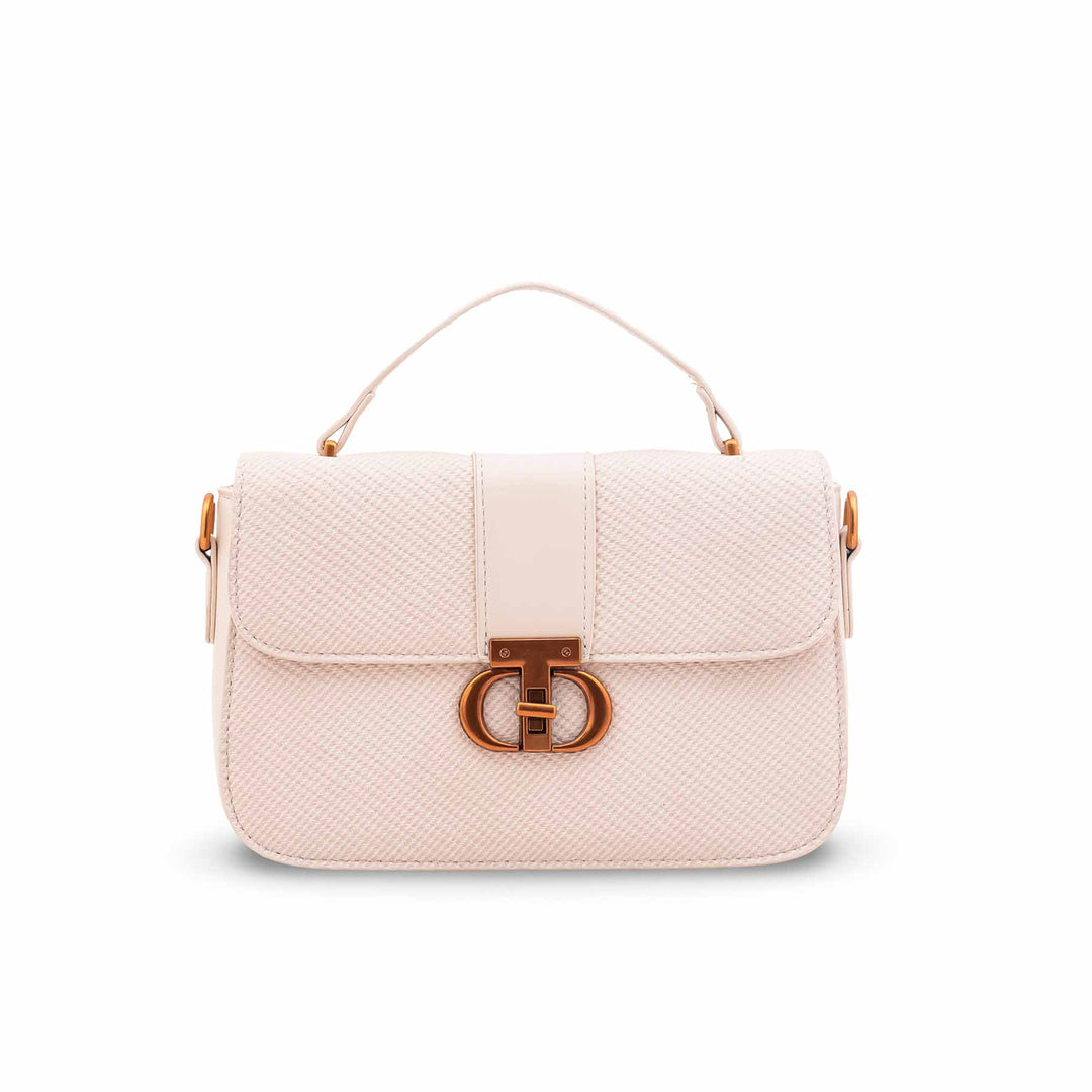 Beige Formal Shoulder Bag For Ladies P36616