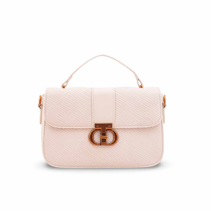 Beige Formal Shoulder Bag For Ladies P36616