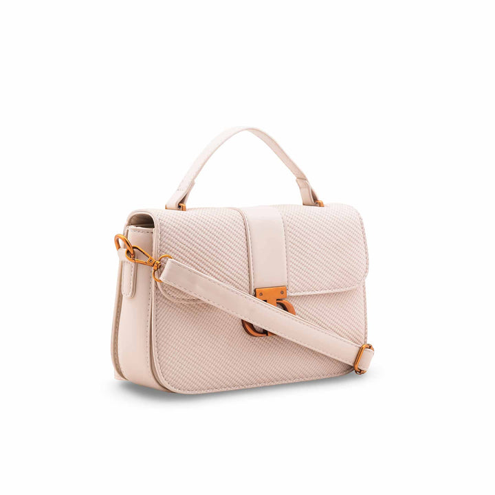 Beige Formal Shoulder Bag For Ladies P36616