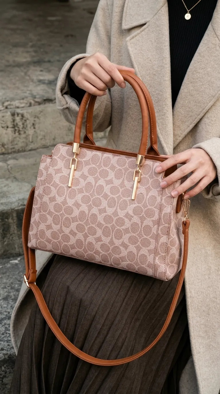Fawn Formal Hand Bag For Ladies P36622