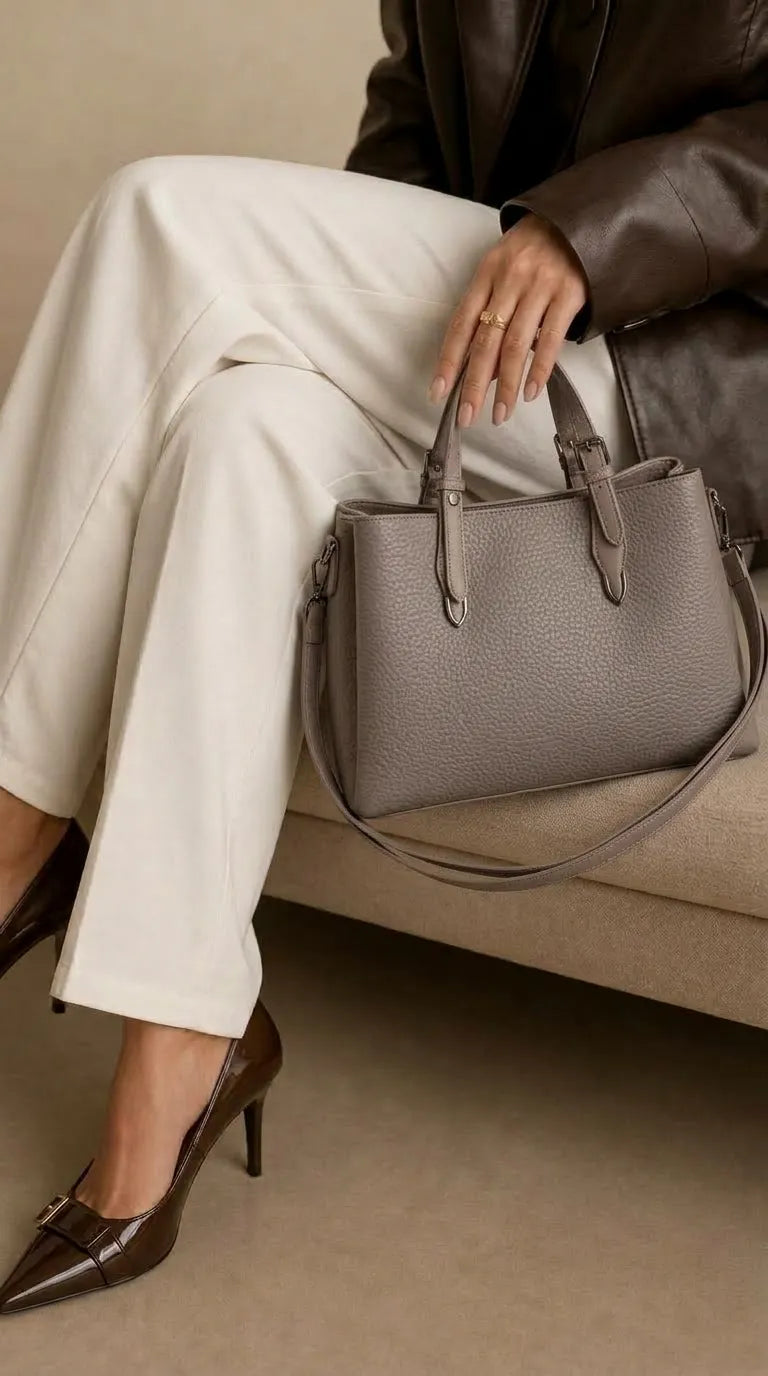 Grey Formal Hand Bag For Women P36649