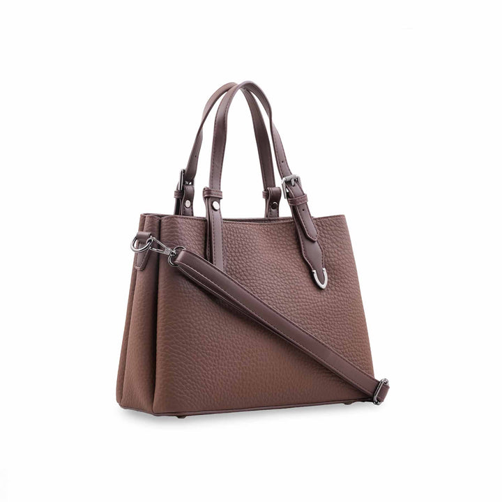 Coffee Formal Hand Bag For Women P36649