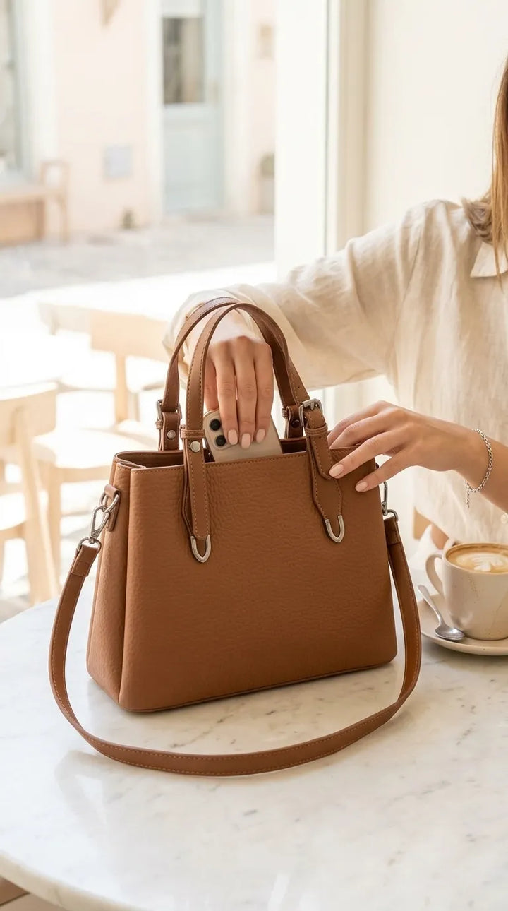 Khaki Formal Hand Bag For Women P36649