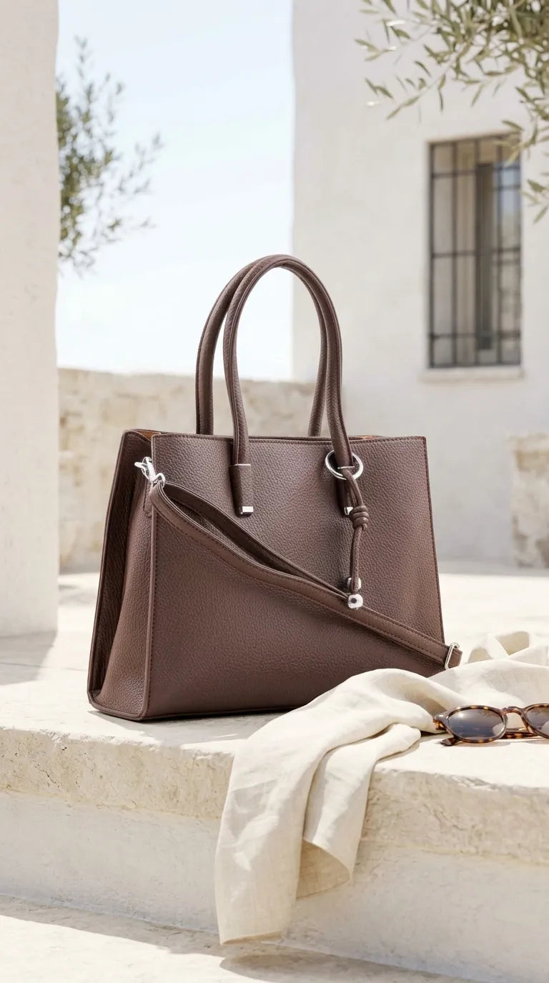 Coffee Formal Hand Bag For Women P36651