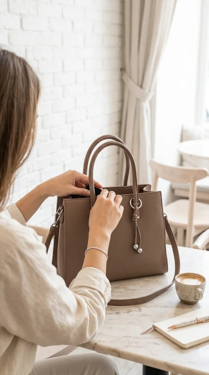 Beige Formal Hand Bag For Women P36651