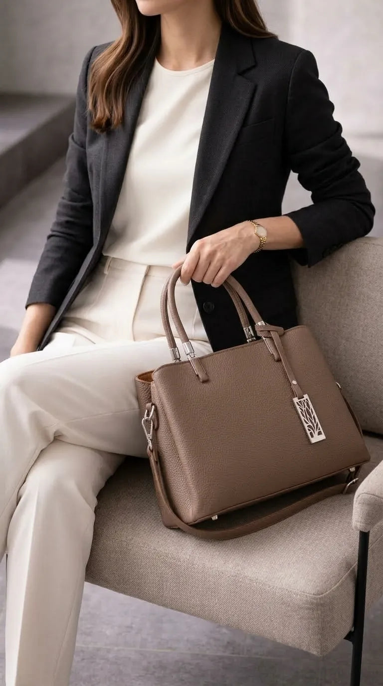 Beige Formal Hand Bag For Women P36652