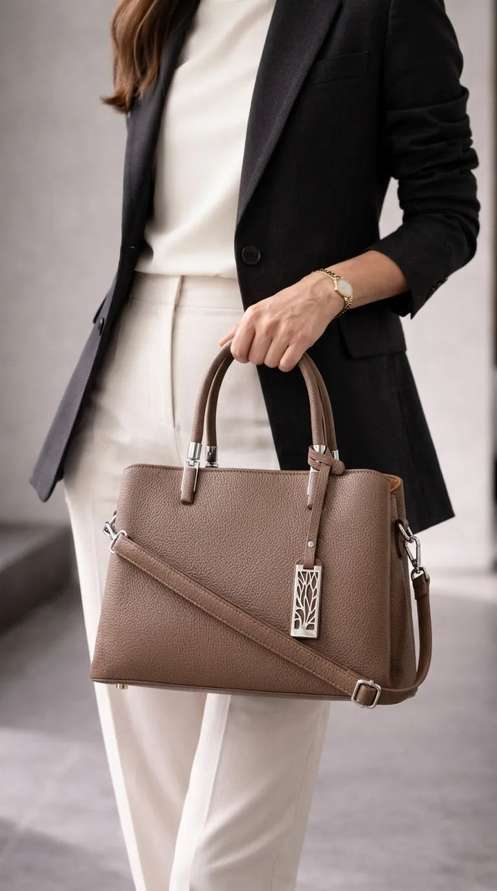 Beige Formal Hand Bag For Women P36652