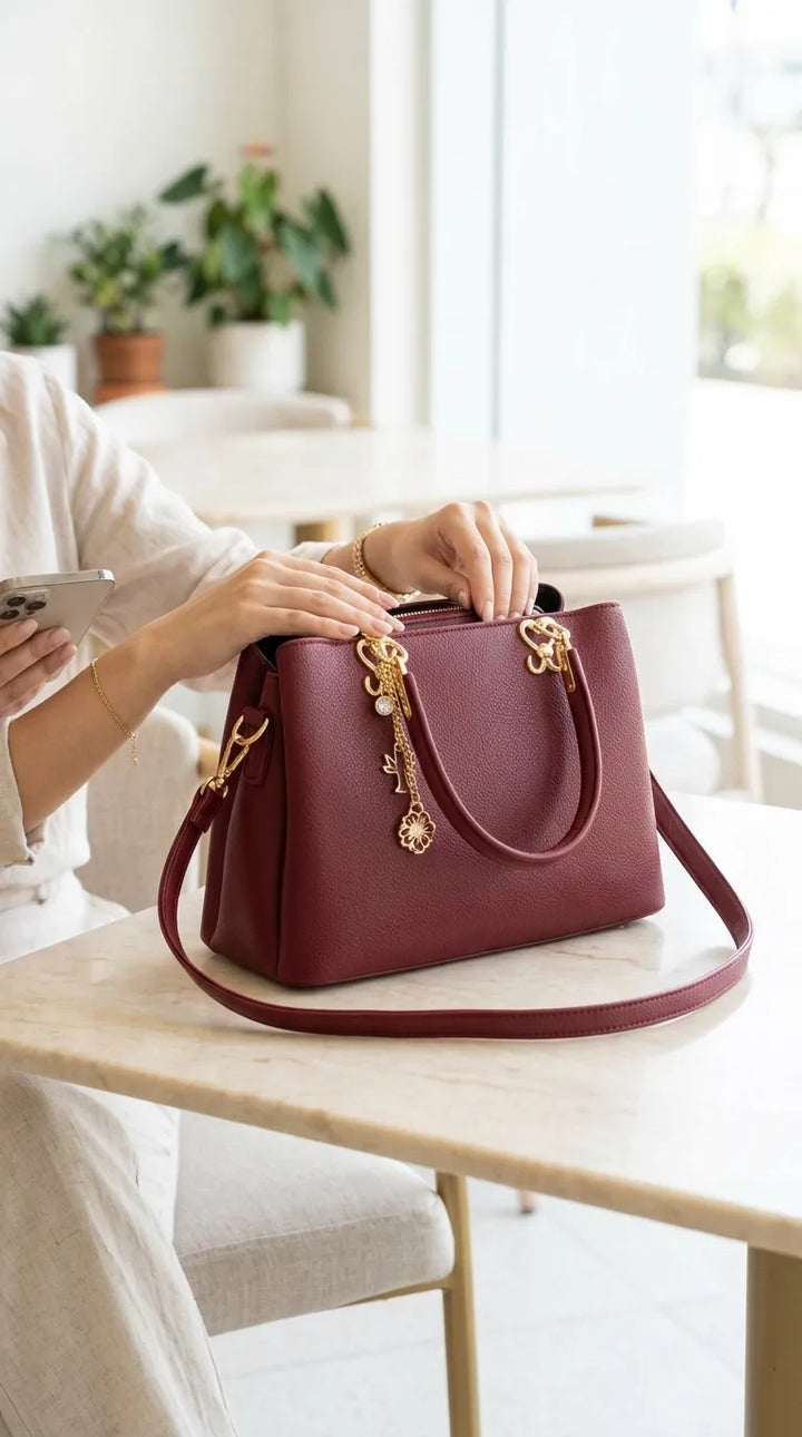 Maroon Formal Hand Bag For Women P36654