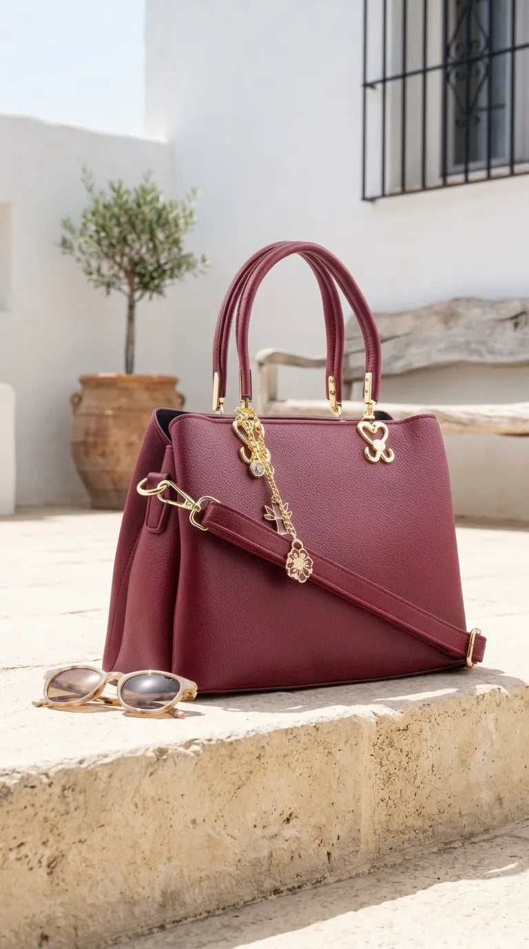 Maroon Formal Hand Bag For Women P36654
