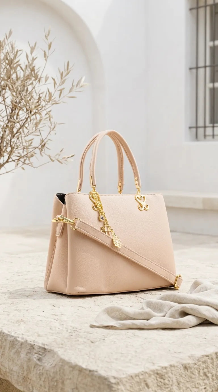 Cream Formal Hand Bag For Women P36654