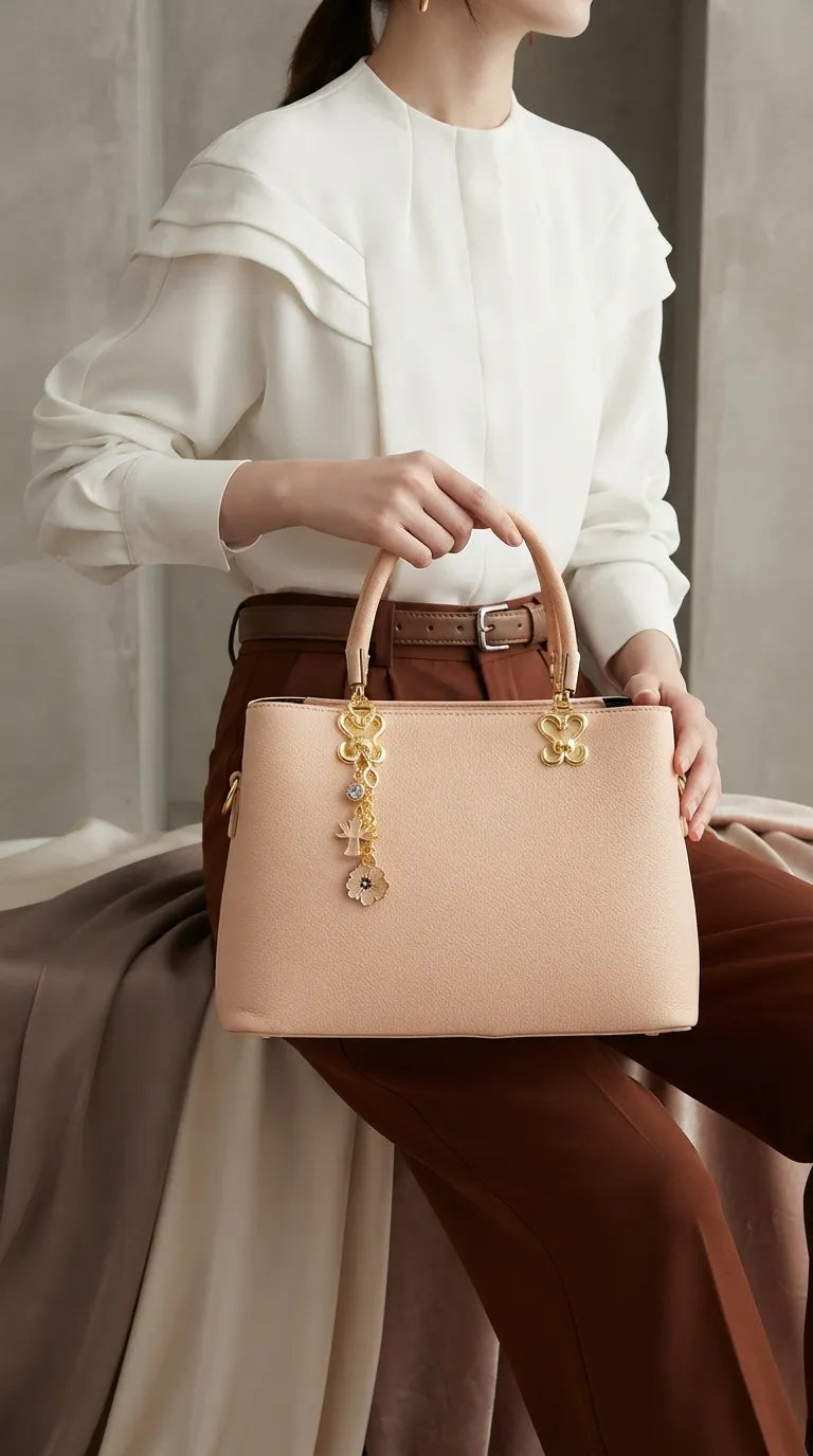 Cream Formal Hand Bag For Women P36654