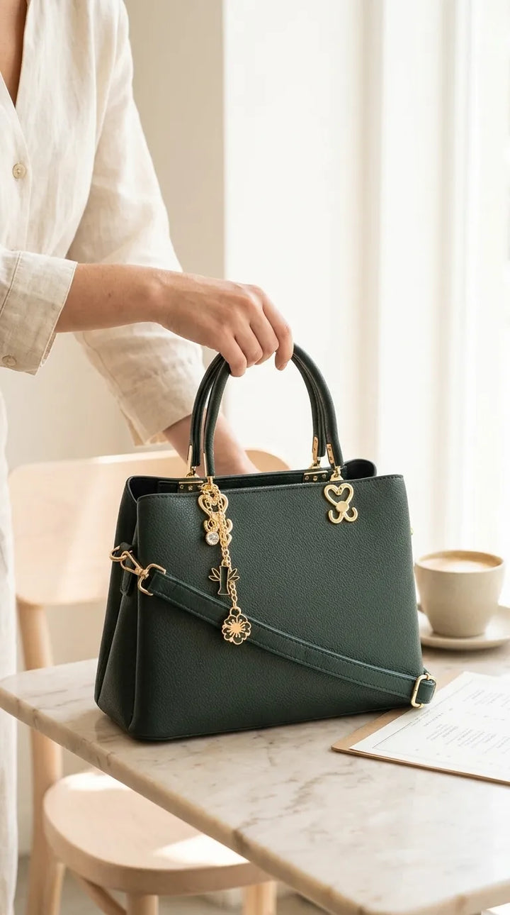 Green Formal Hand Bag For Women P36654