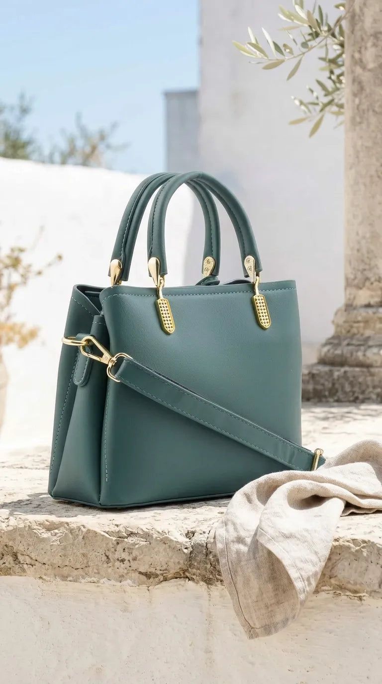 Green Formal Hand Bag For Women P36655