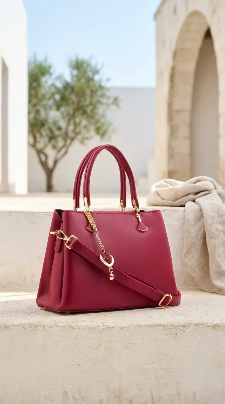 Maroon Formal Hand Bag For Women P36656