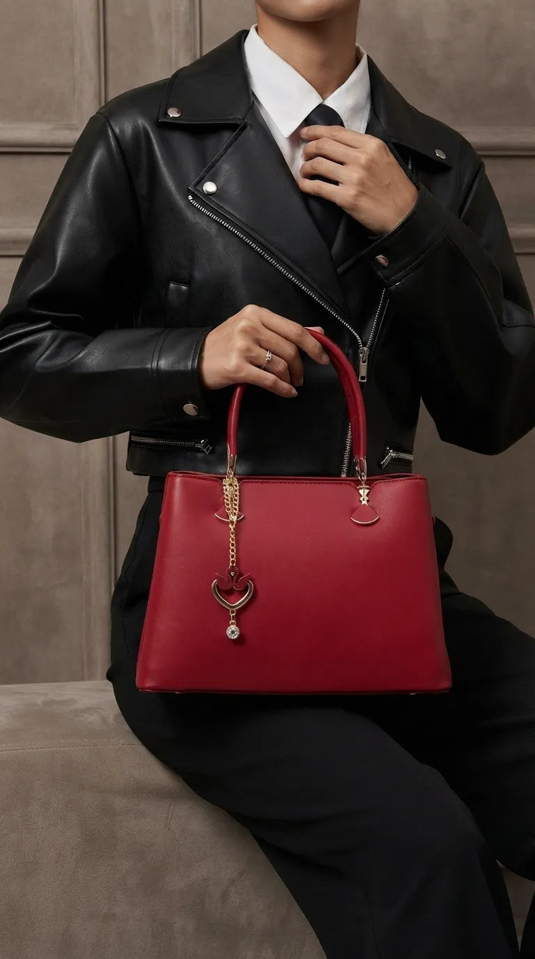 Maroon Formal Hand Bag For Women P36656