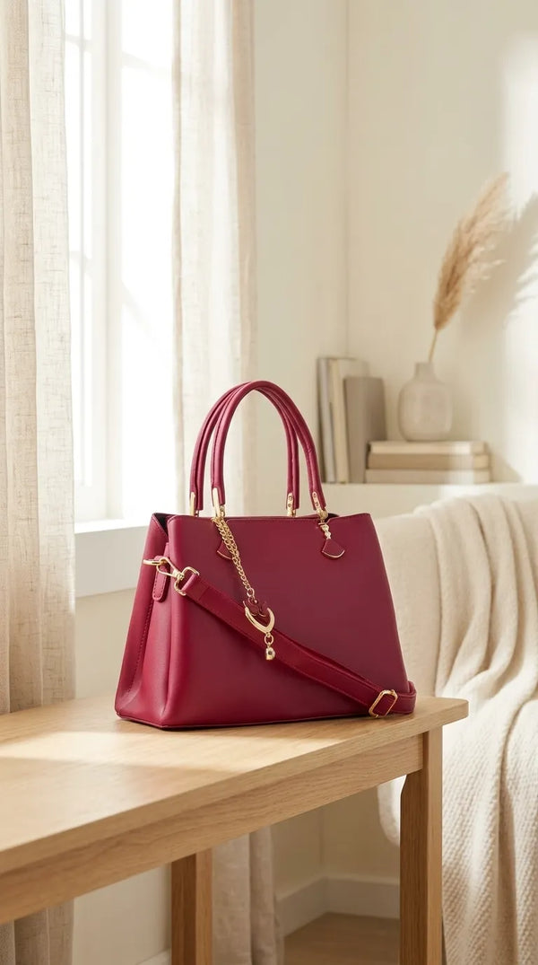 Maroon Formal Hand Bag For Women P36656