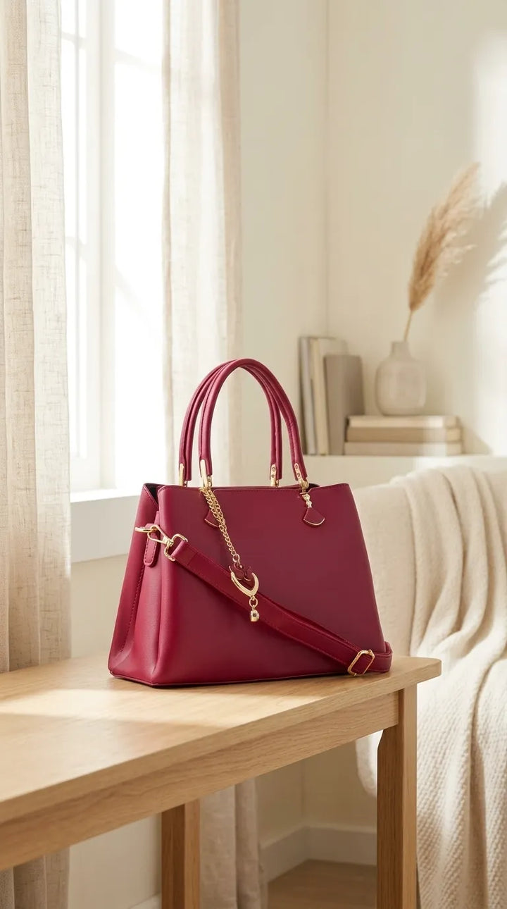 Maroon Formal Hand Bag For Women P36656