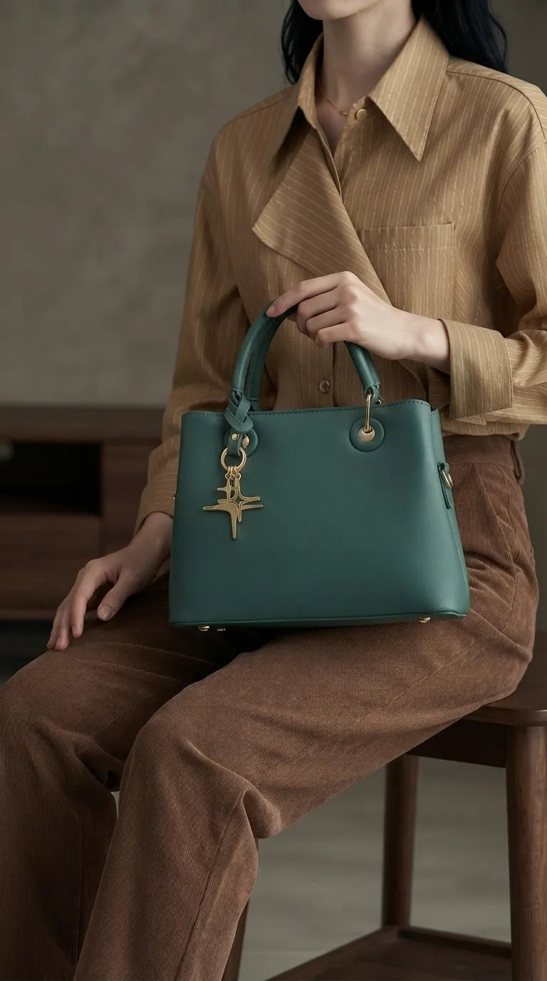 Green Formal Hand Bag For Women P36657