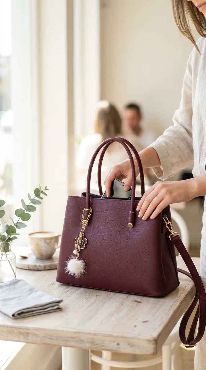 Maroon Formal Hand Bag For Women P36658