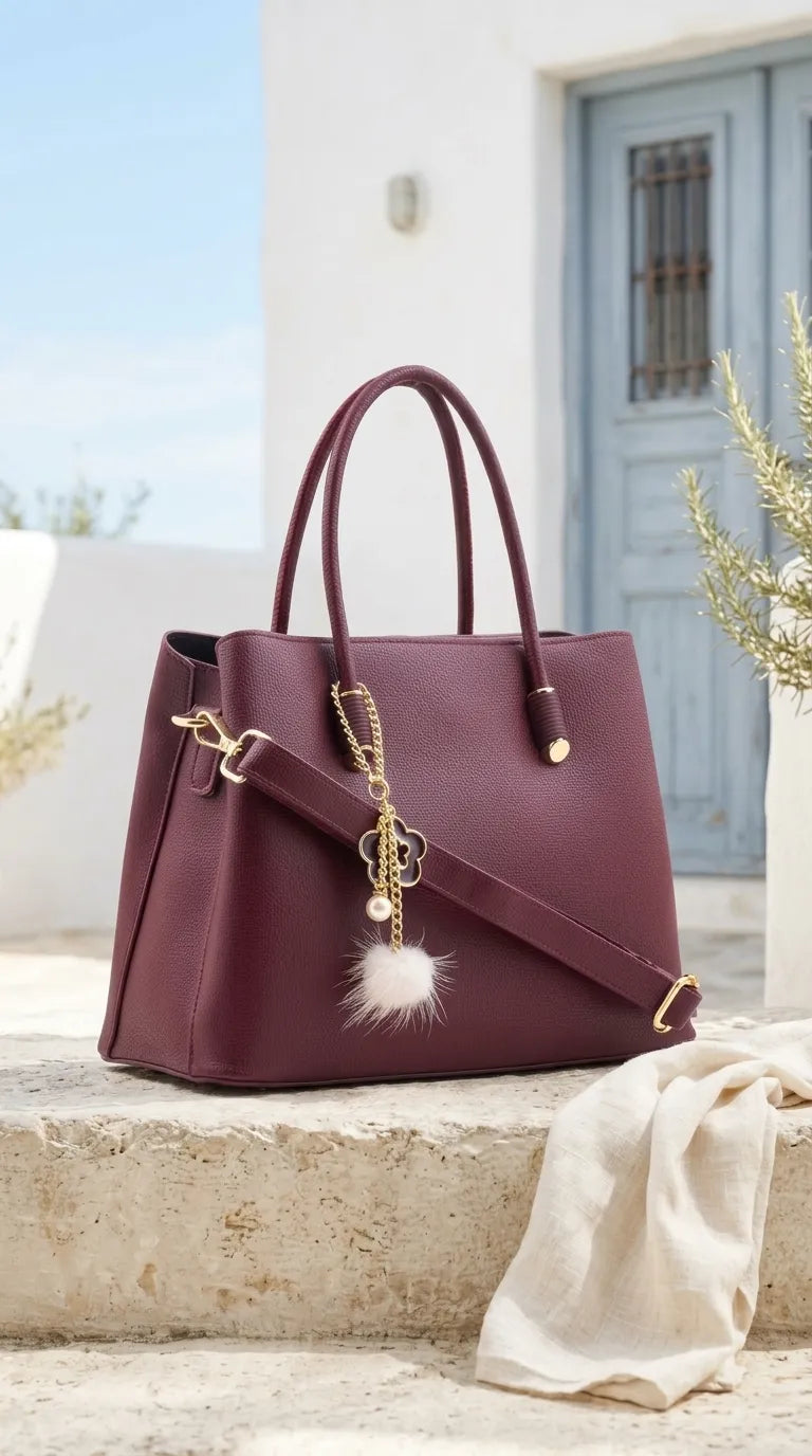 Maroon Formal Hand Bag For Women P36658
