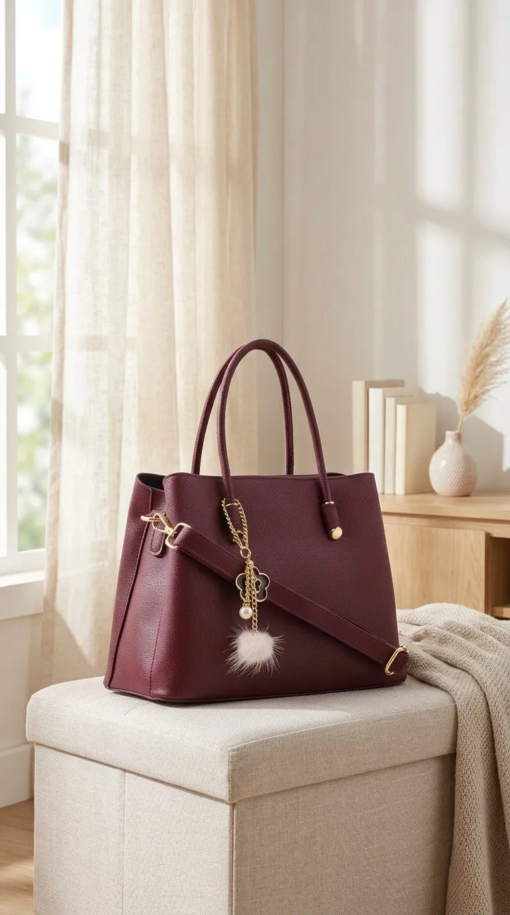 Maroon Formal Hand Bag For Women P36658