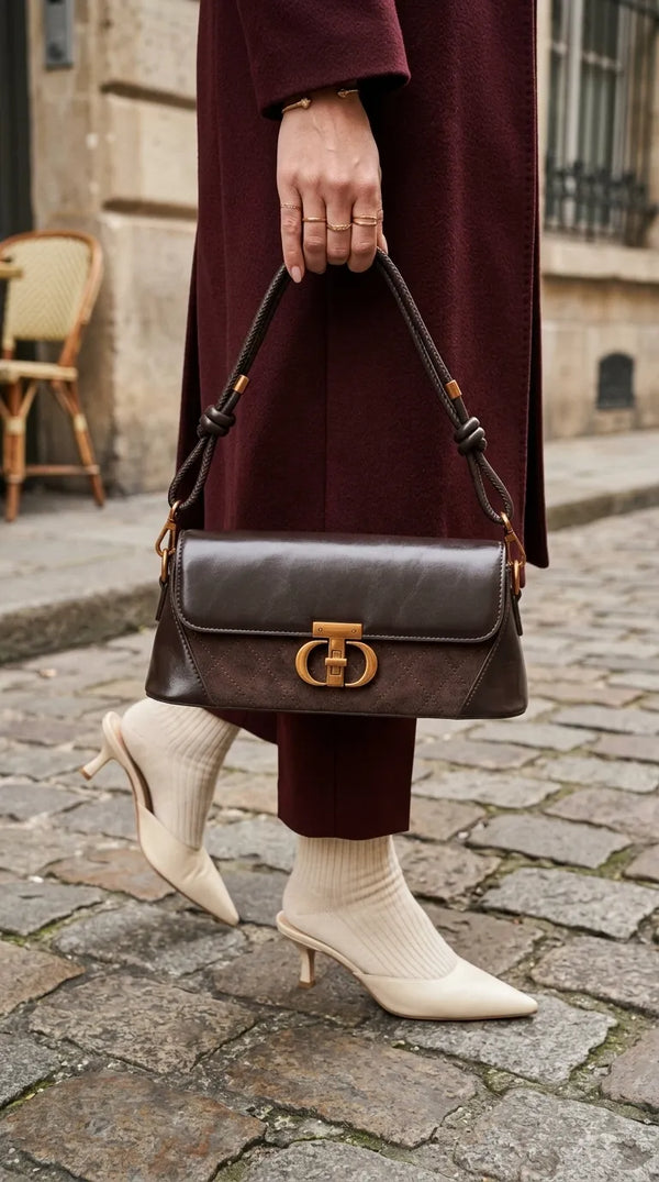 Coffee Formal Shoulder Bag For Women P36664