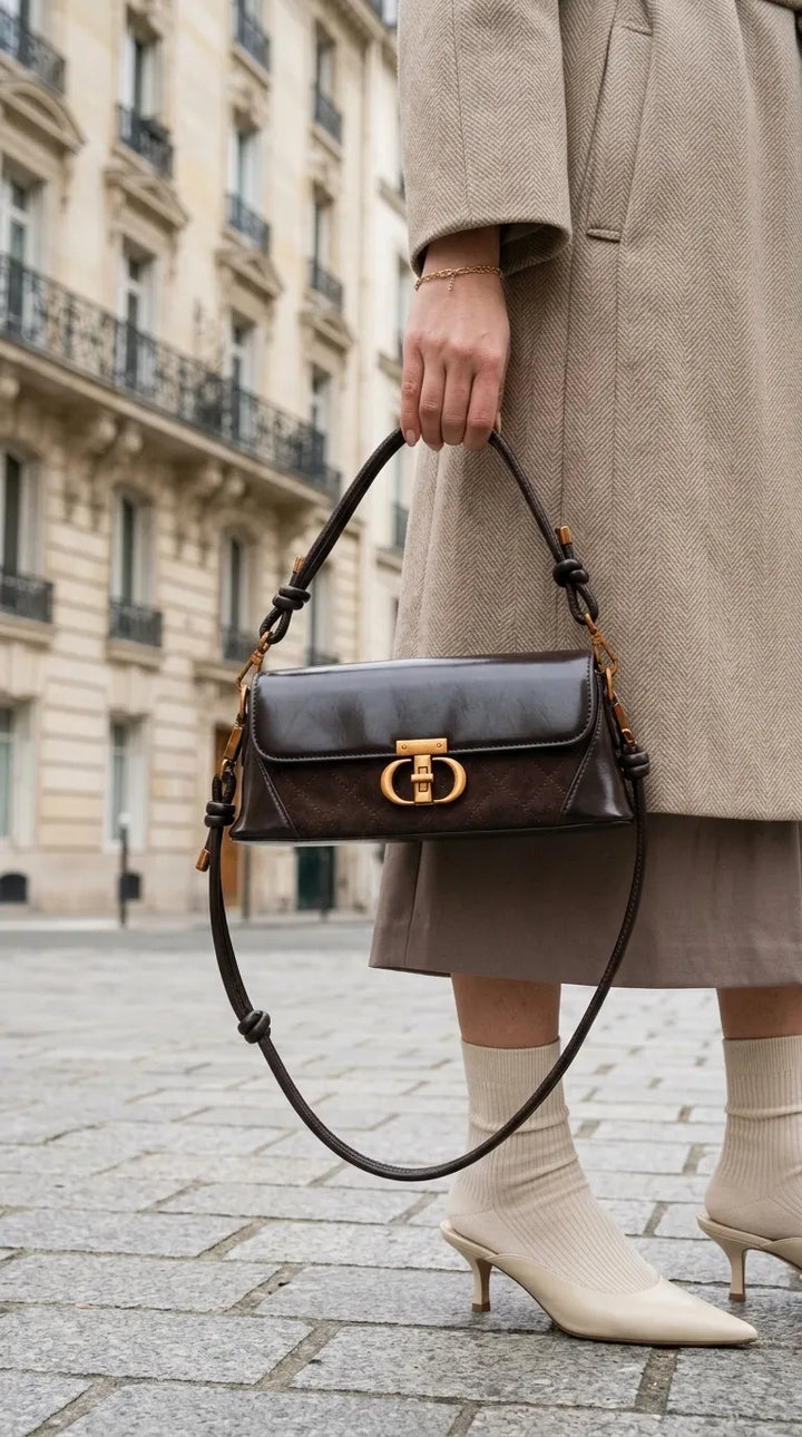 Coffee Formal Shoulder Bag For Women P36664