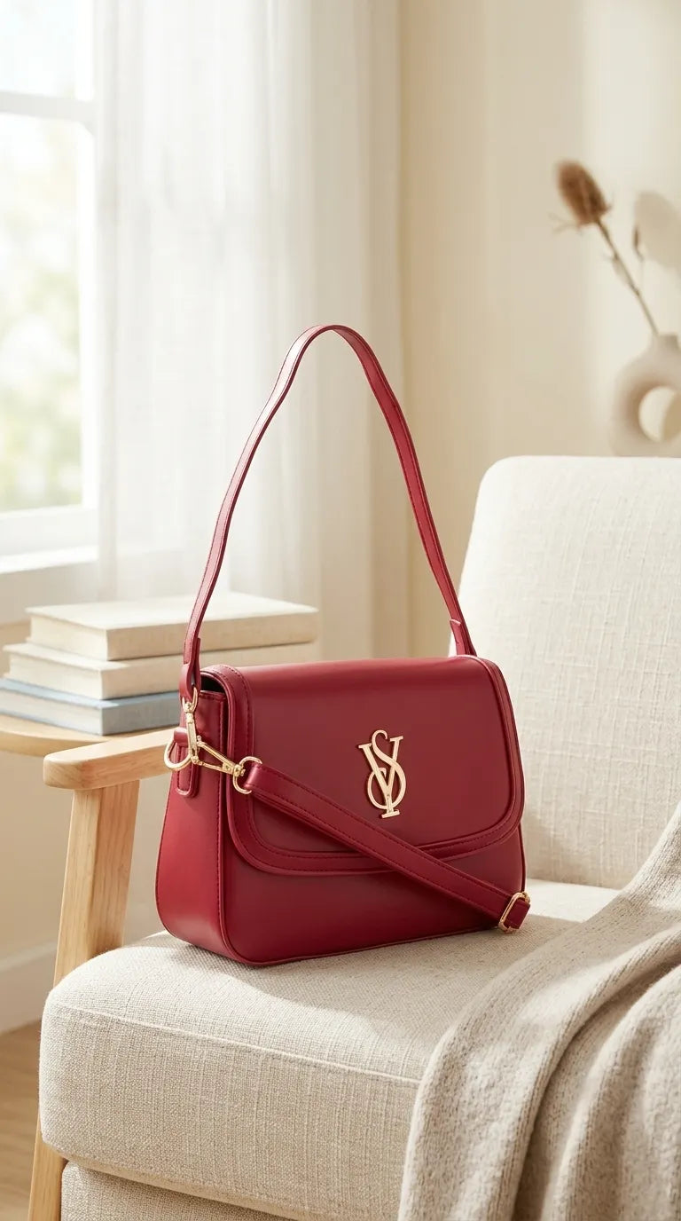 Maroon Formal Shoulder Bag For Ladies P36667
