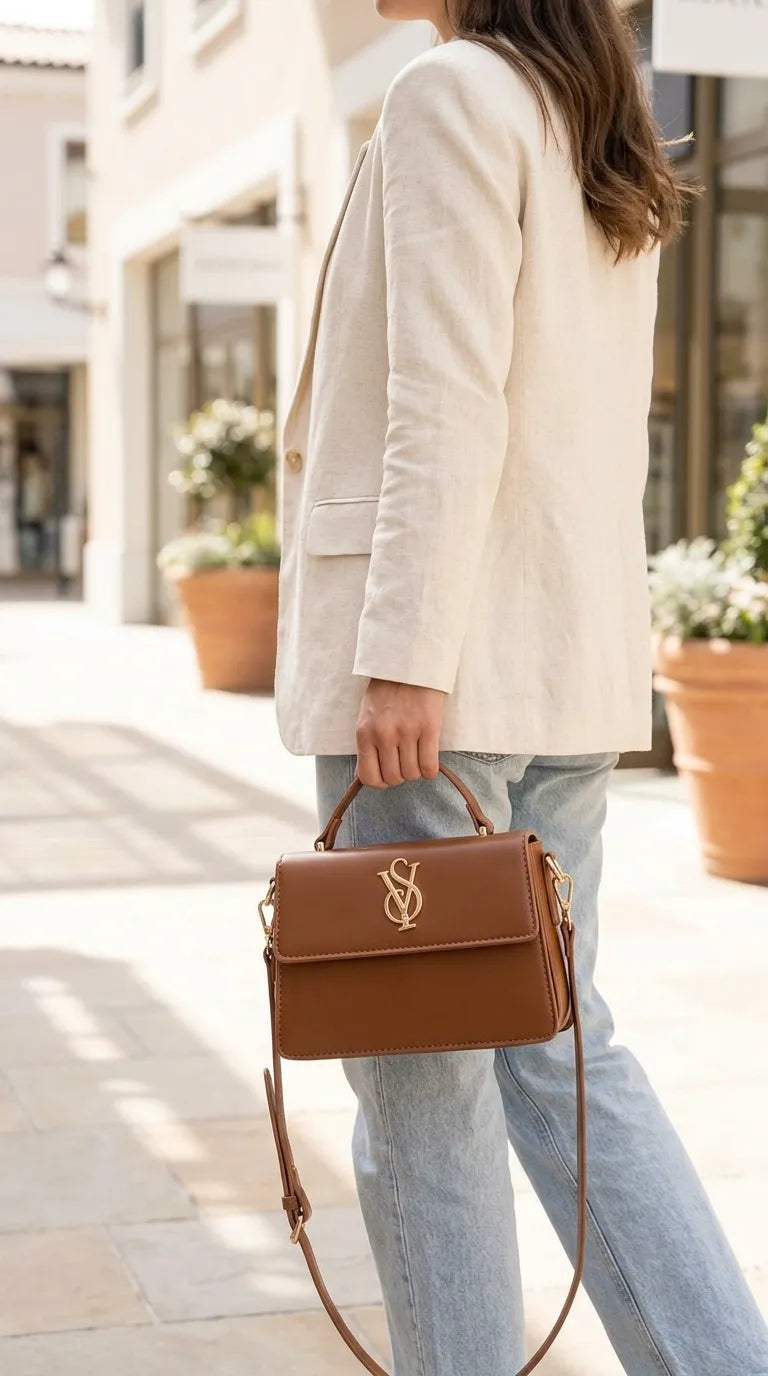 Coffee Formal Shoulder Bag For Ladies P36668