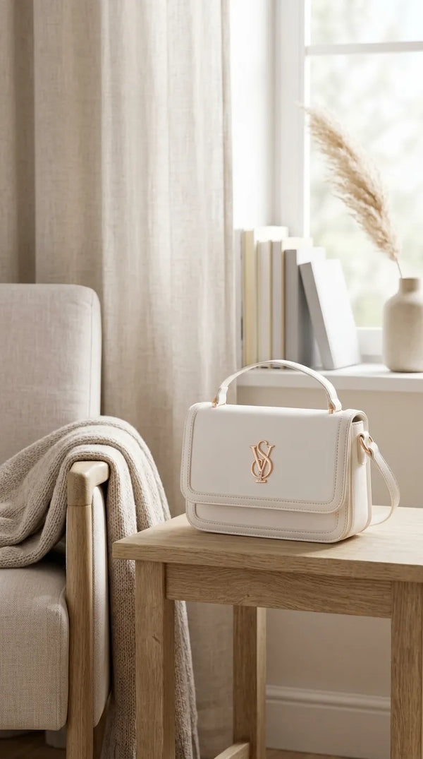 White Formal Shoulder Bag For Women P36671