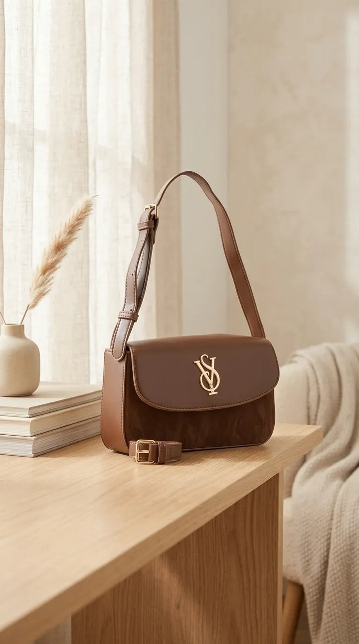 Brown Formal Shoulder Bag For Ladies P36672