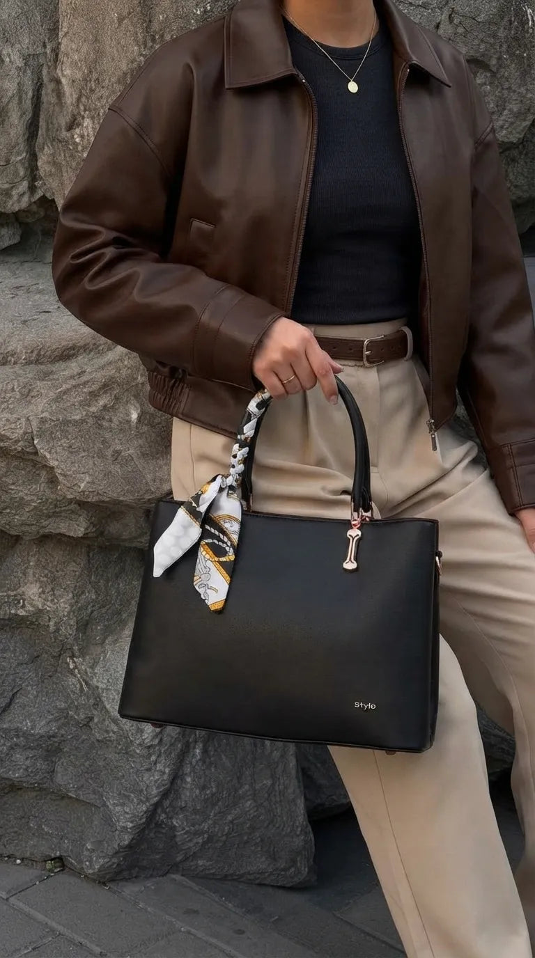 Black Formal Hand Bag For Women P36673