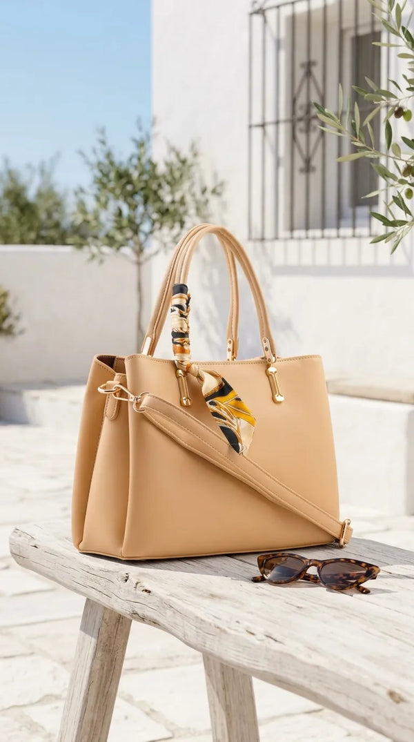 Beige Formal Hand Bag For Women P36673
